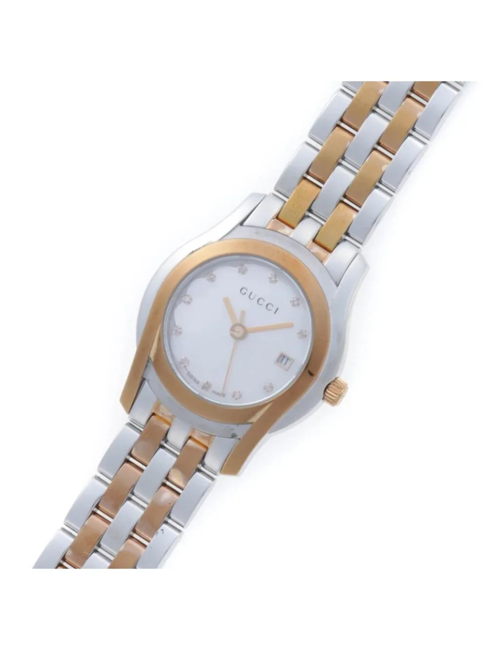 Gucci G-Class Quartz Stainless Steel Pink Gold Plated Shell Watch